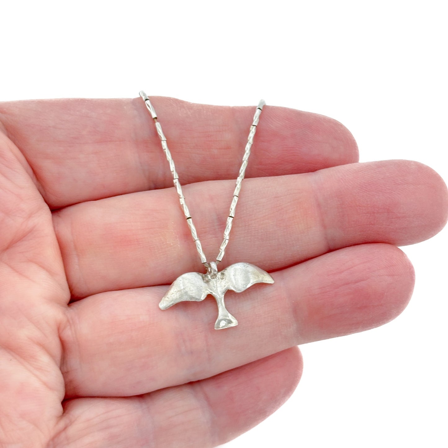 Vintage Sterling Silver 925 Bird Pendant Necklace 15.25"