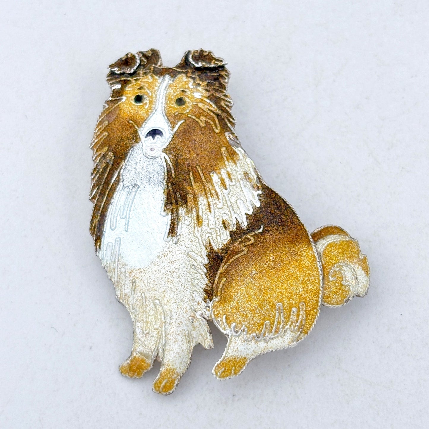 Vintage Sterling Silver 925 Shetland Sheepdog Brooch