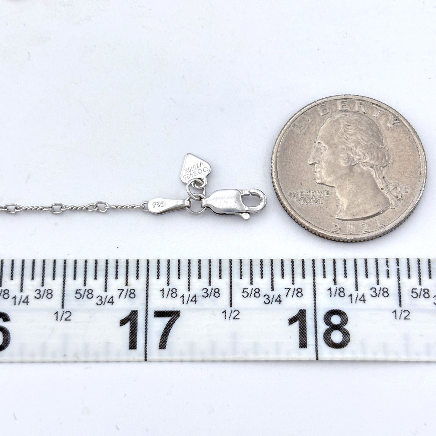 Vintage Sterling Silver 925 10K Gold-Filled Bead Station Necklace 17.5"