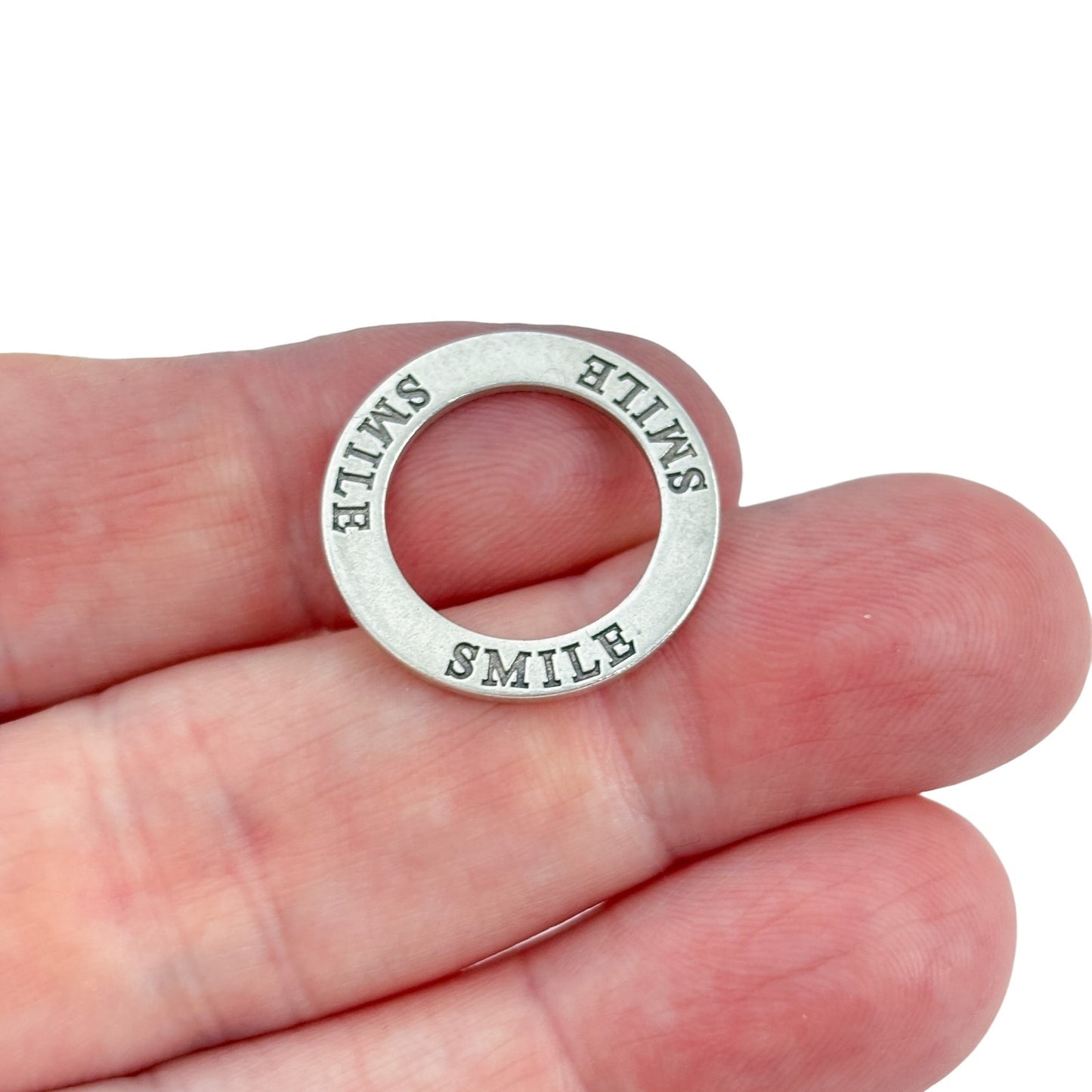 Vintage Sterling Silver 925 Smile Ring Charm