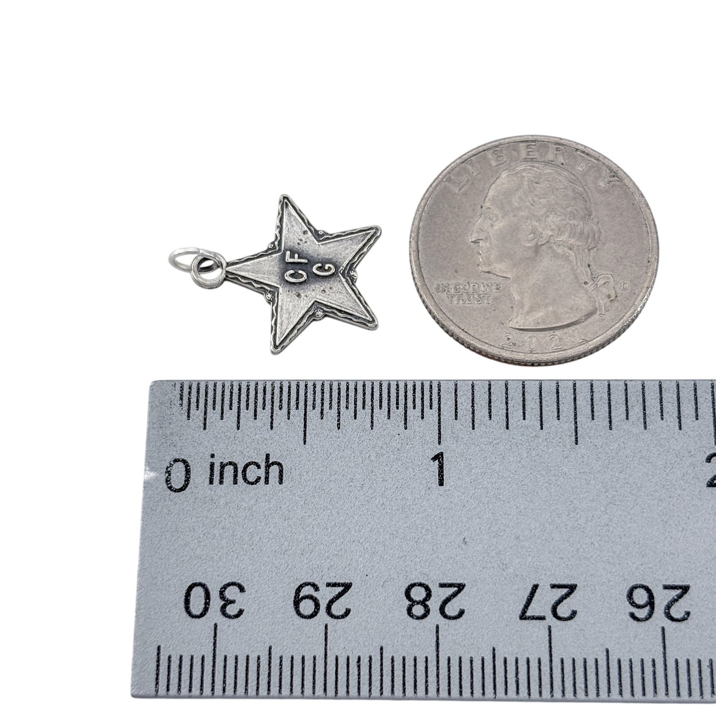 Vintage Sterling Silver 925 Star Initial Charm