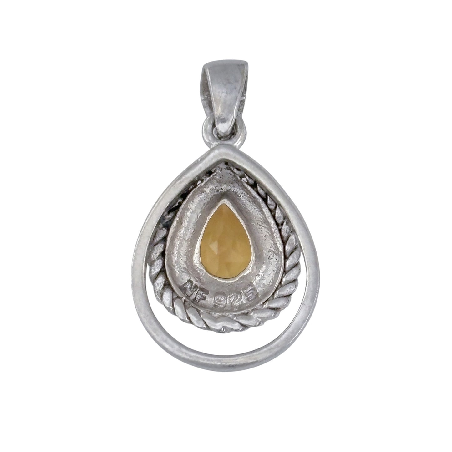 Vintage Sterling Silver 925 Citrine Pendant