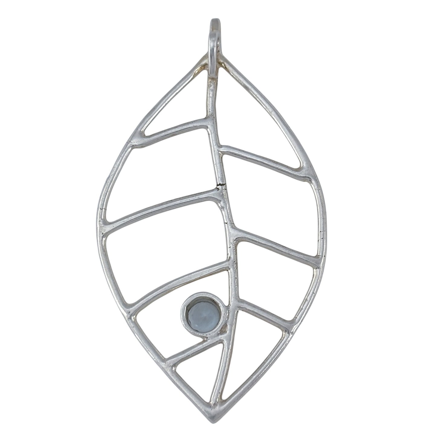 Vintage Sterling Silver 925 Topaz Leaf Pendant
