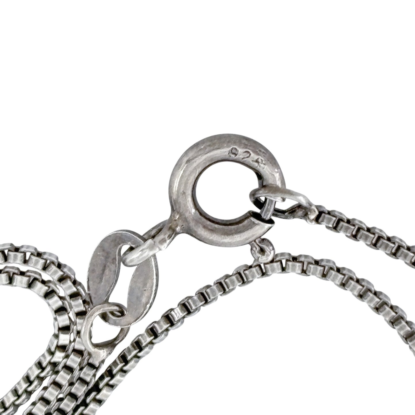 Vintage Italian Sterling Silver 925 Box Chain Necklace 18"