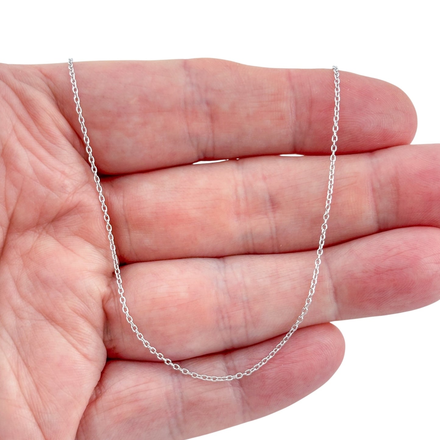 Vintage Sterling Silver 925 Cable Link Chain Necklace 16"-18"