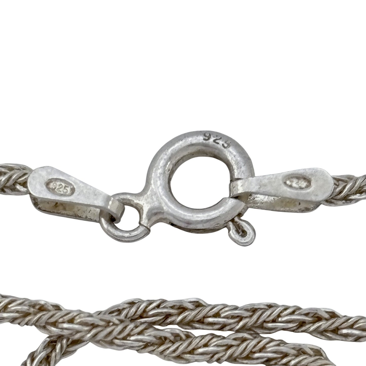 Vintage Italian Sterling Silver 925 Rope Link Chain Necklace 26.5"