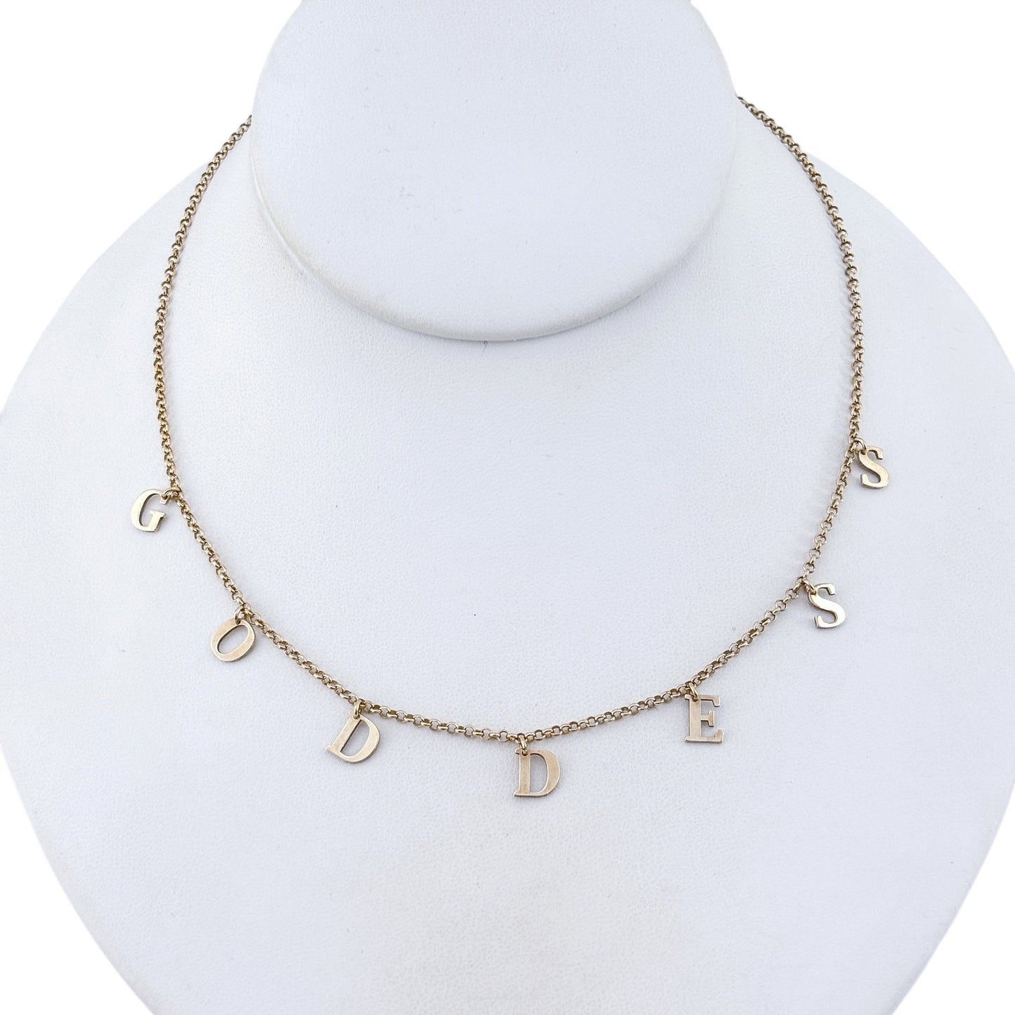 Vintage Sterling Silver 925 “Goddess” Letter Necklace 13-16"