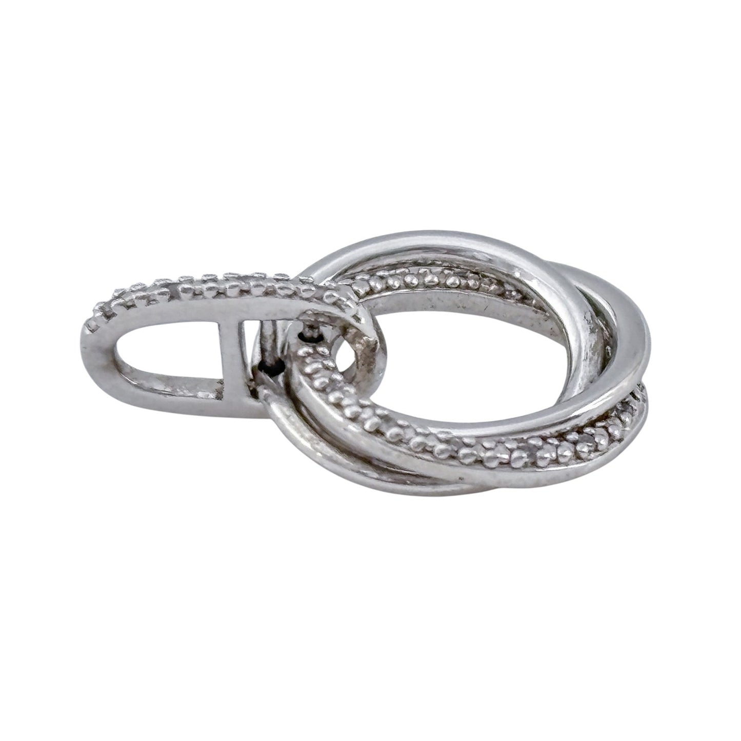 Vintage Sterling Silver 925 Diamond Interlocking Pendant