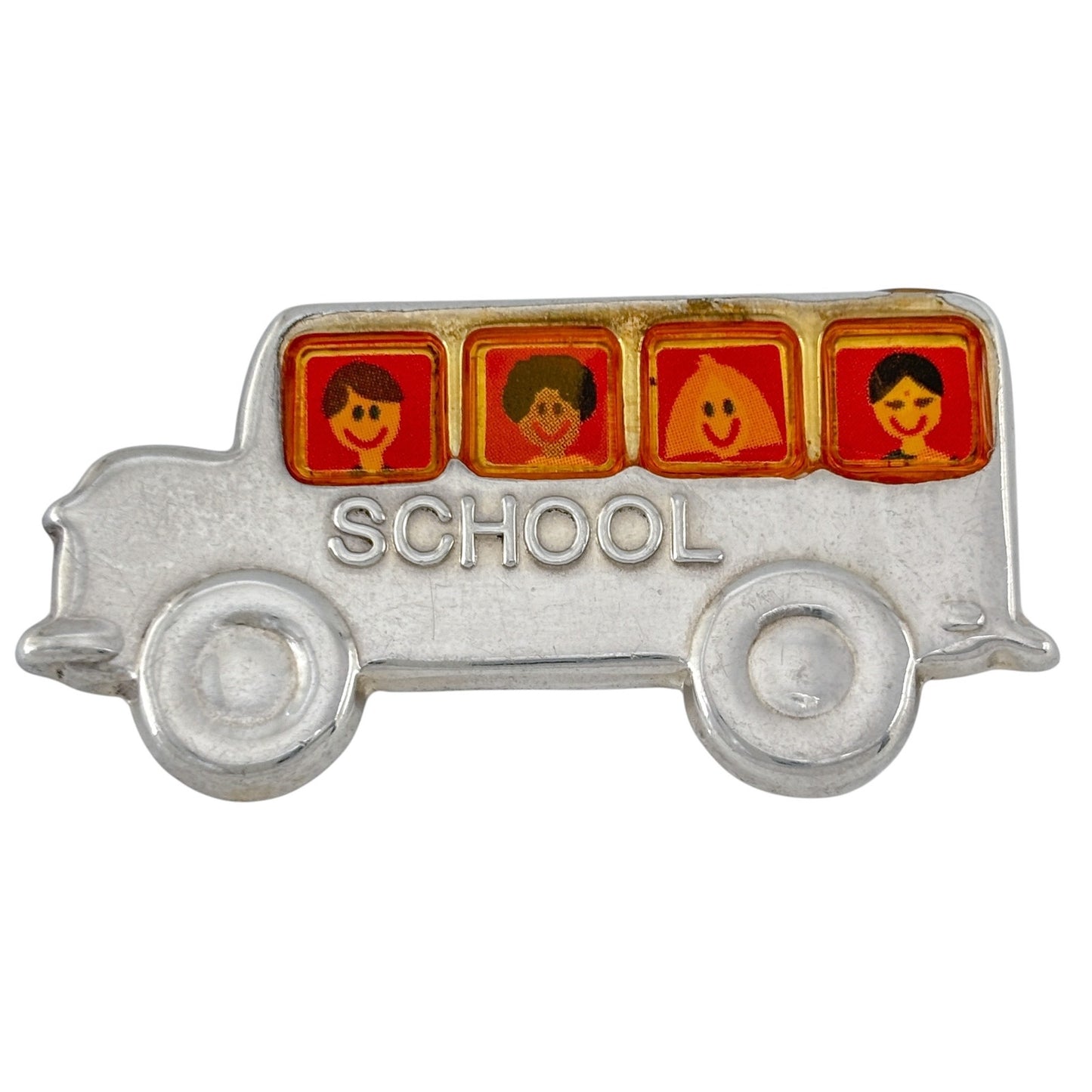 Vintage EFS Mexican Sterling Silver 925 School Bus Brooch