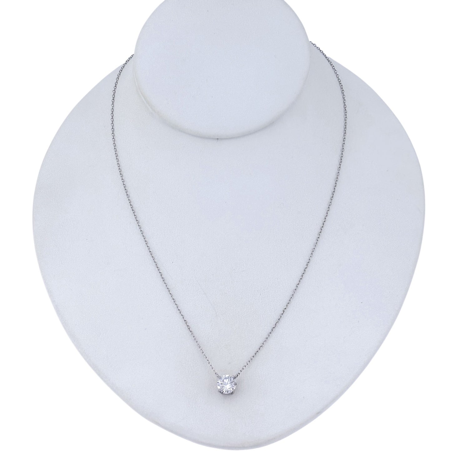 Vintage Sterling Silver 925 Cubic Zirconia Pendant Necklace 16", 17," 18"