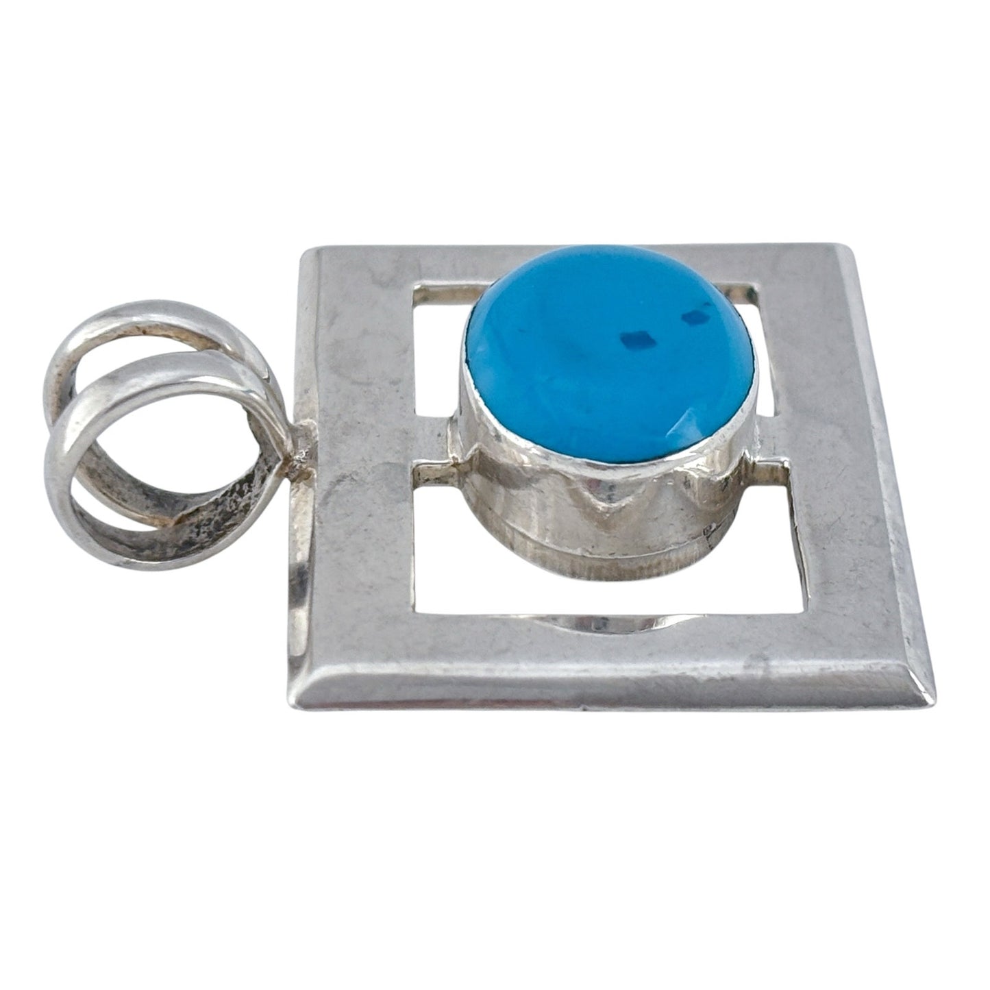Vintage Mexico Taxco Sterling Silver 925 Turquoise Pendant