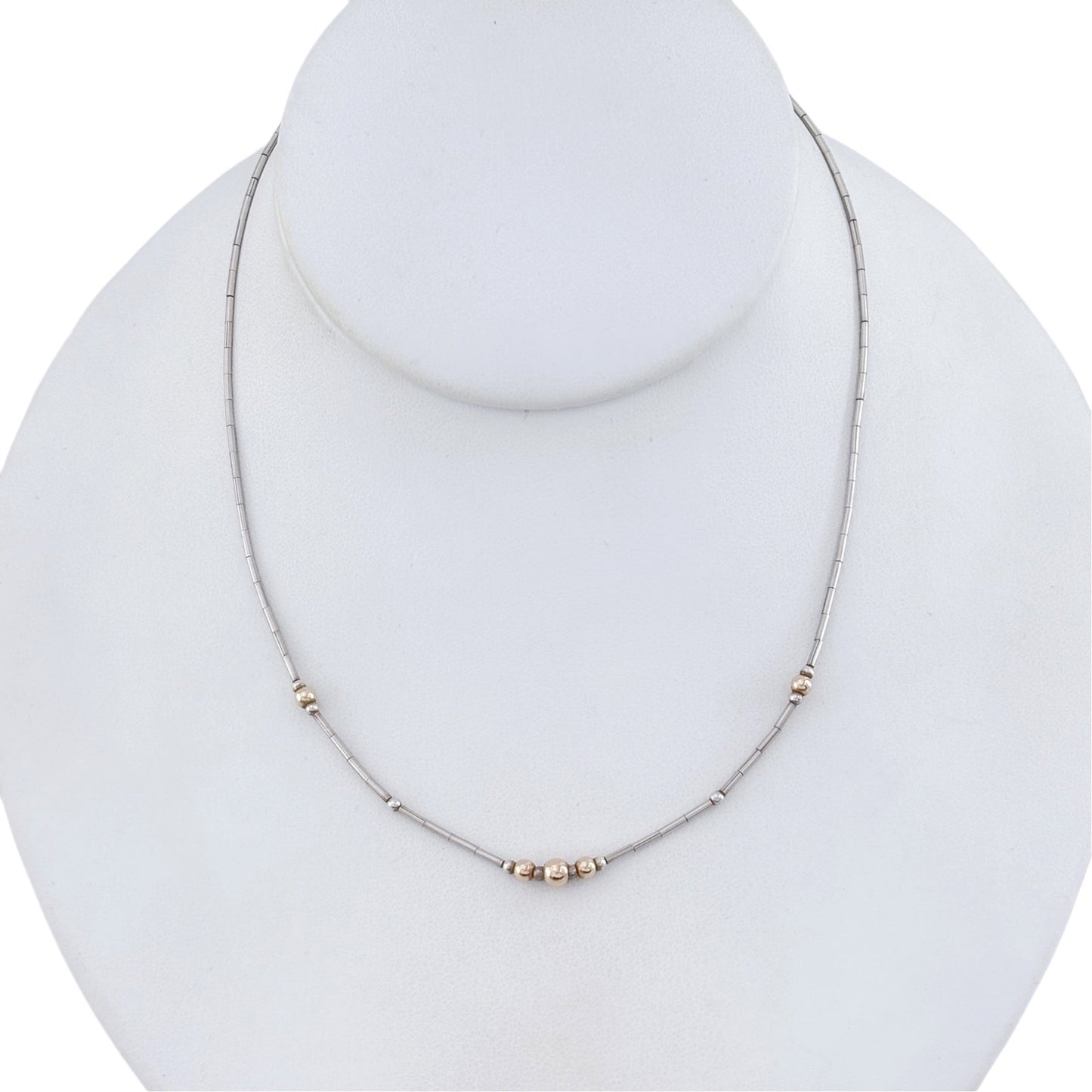 Vintage Sterling Liquid Silver 925 Necklace 15.25"