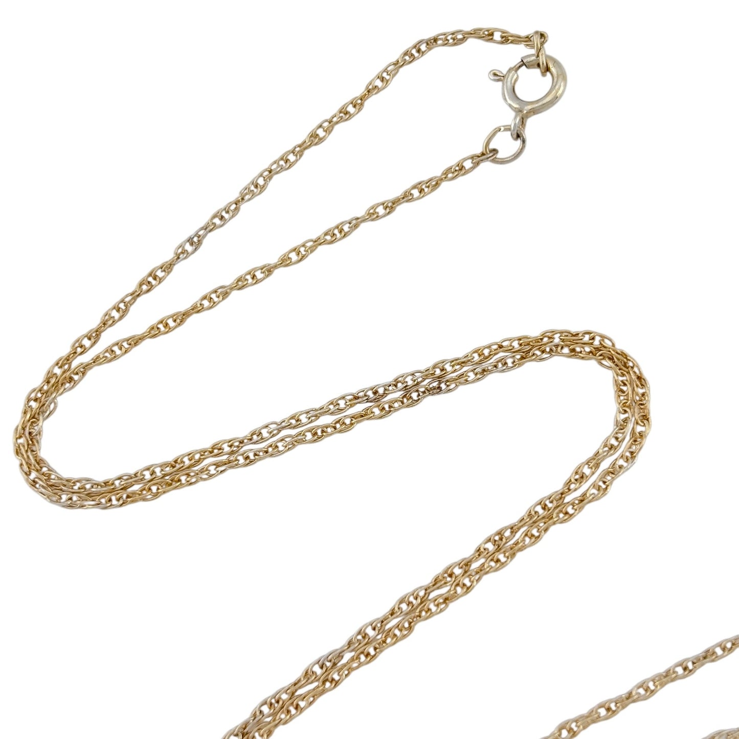 Vintage Gold-Tone Sterling Silver 925 Singapore Chain Necklace 18"