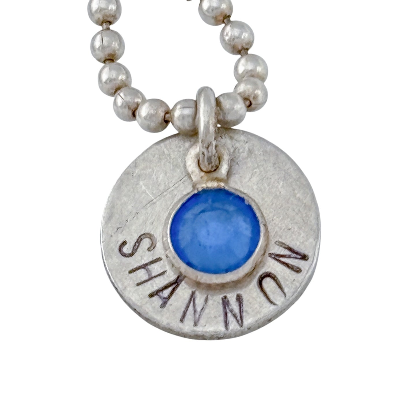 Vintage Sterling Silver 925 Italy “Shannon” Name Necklace 14"