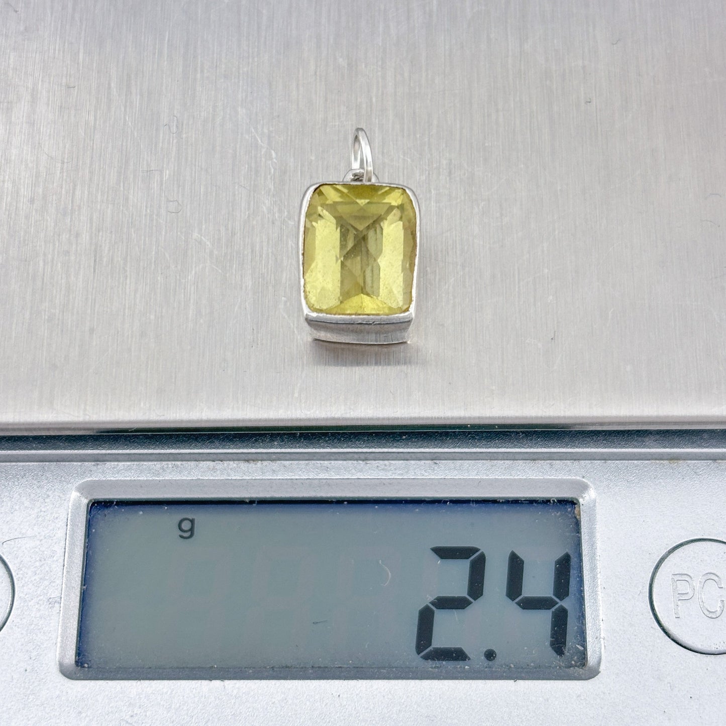 Vintage Sterling Silver 925 Citrine Pendant