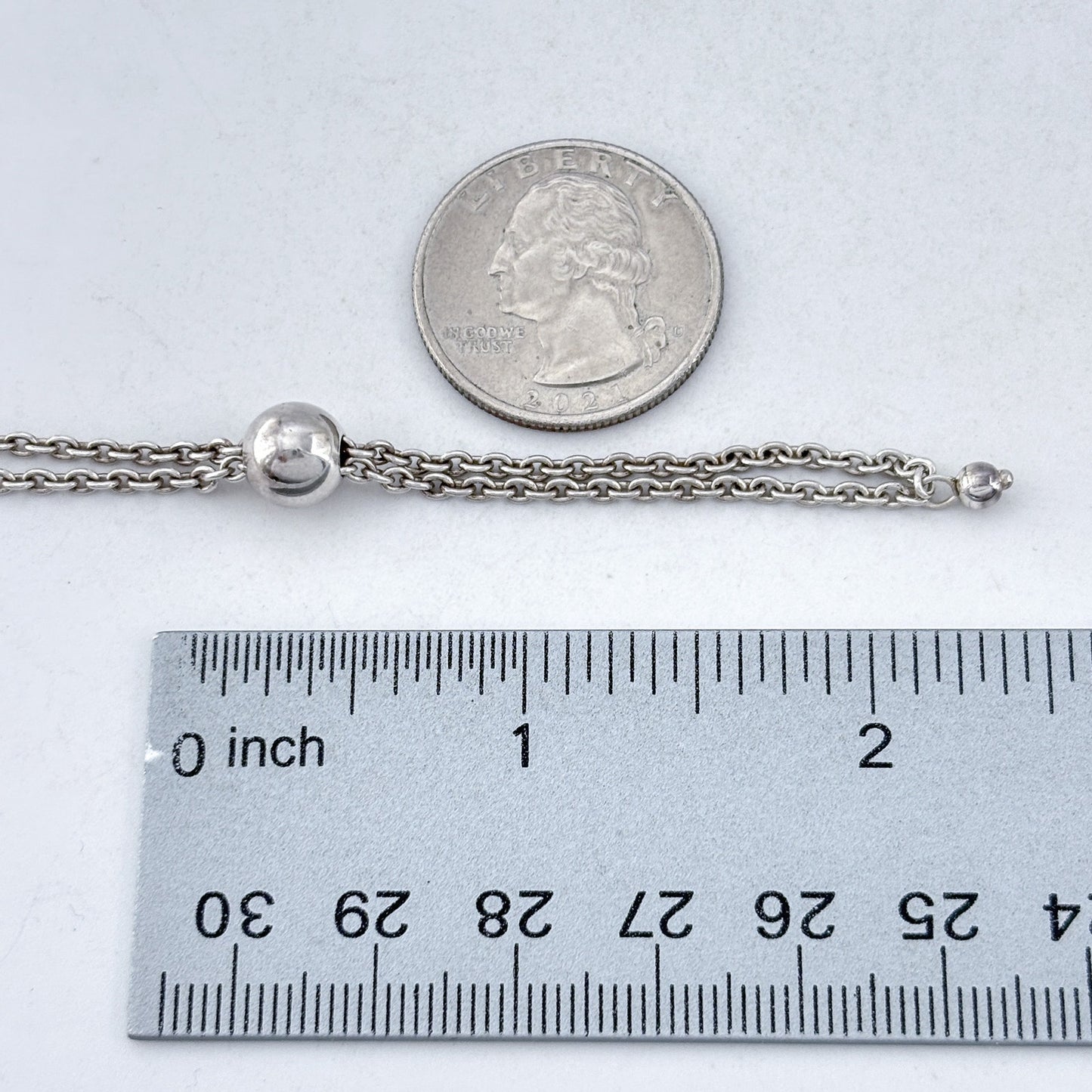 Vintage Sterling Silver 925 Ball Chain Necklace Up to 36"