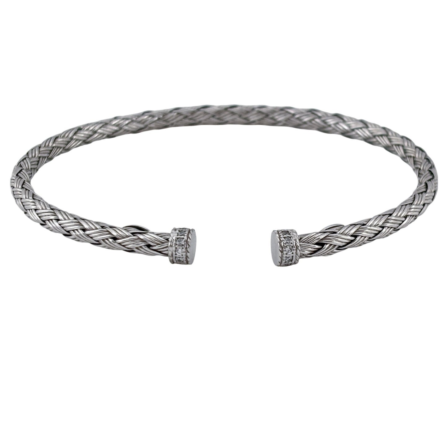 Vintage Sterling Silver 925 Flexible Braided Cuff Bracelet 6.75"