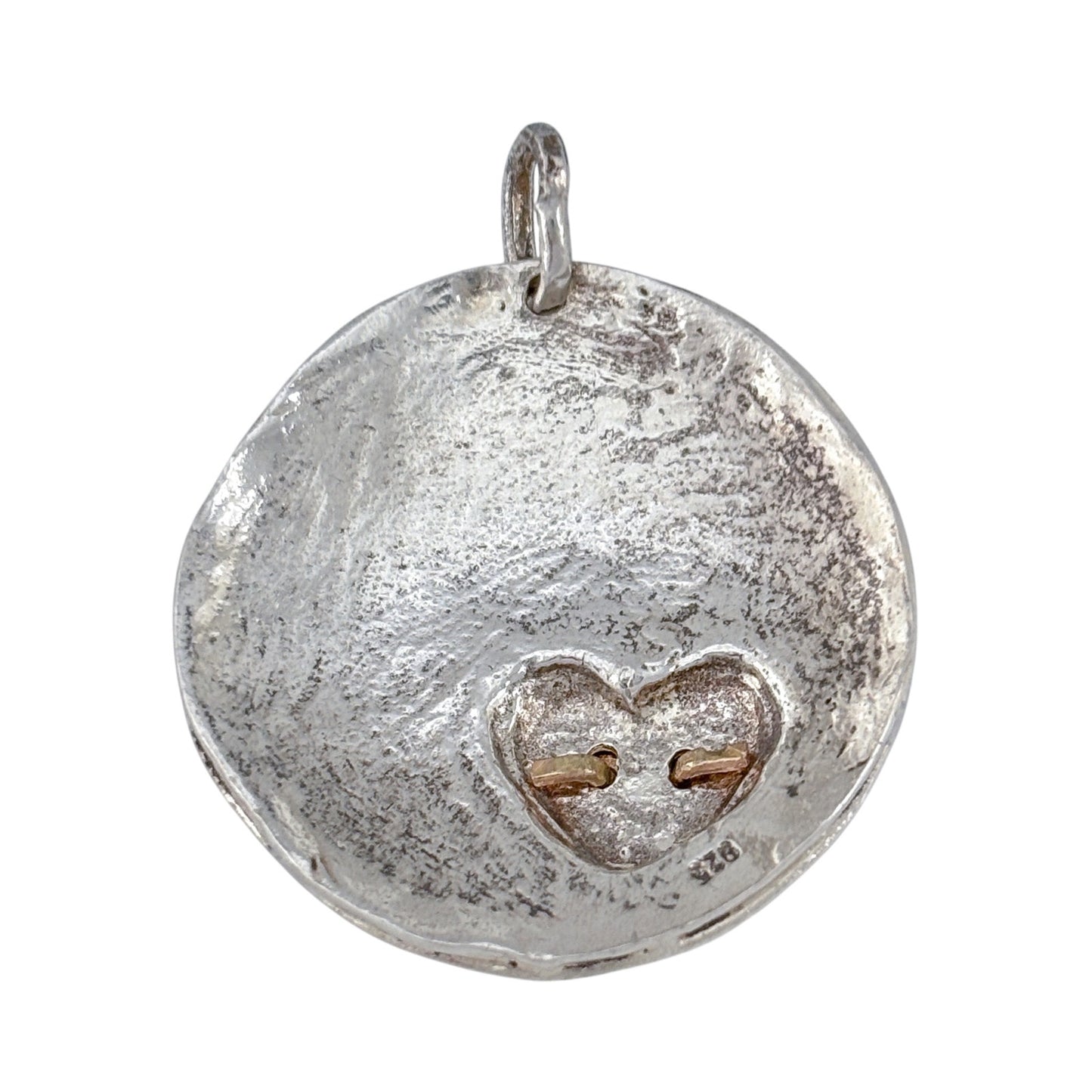 Vintage Sterling Silver 925 14K Gold Heart Pendant