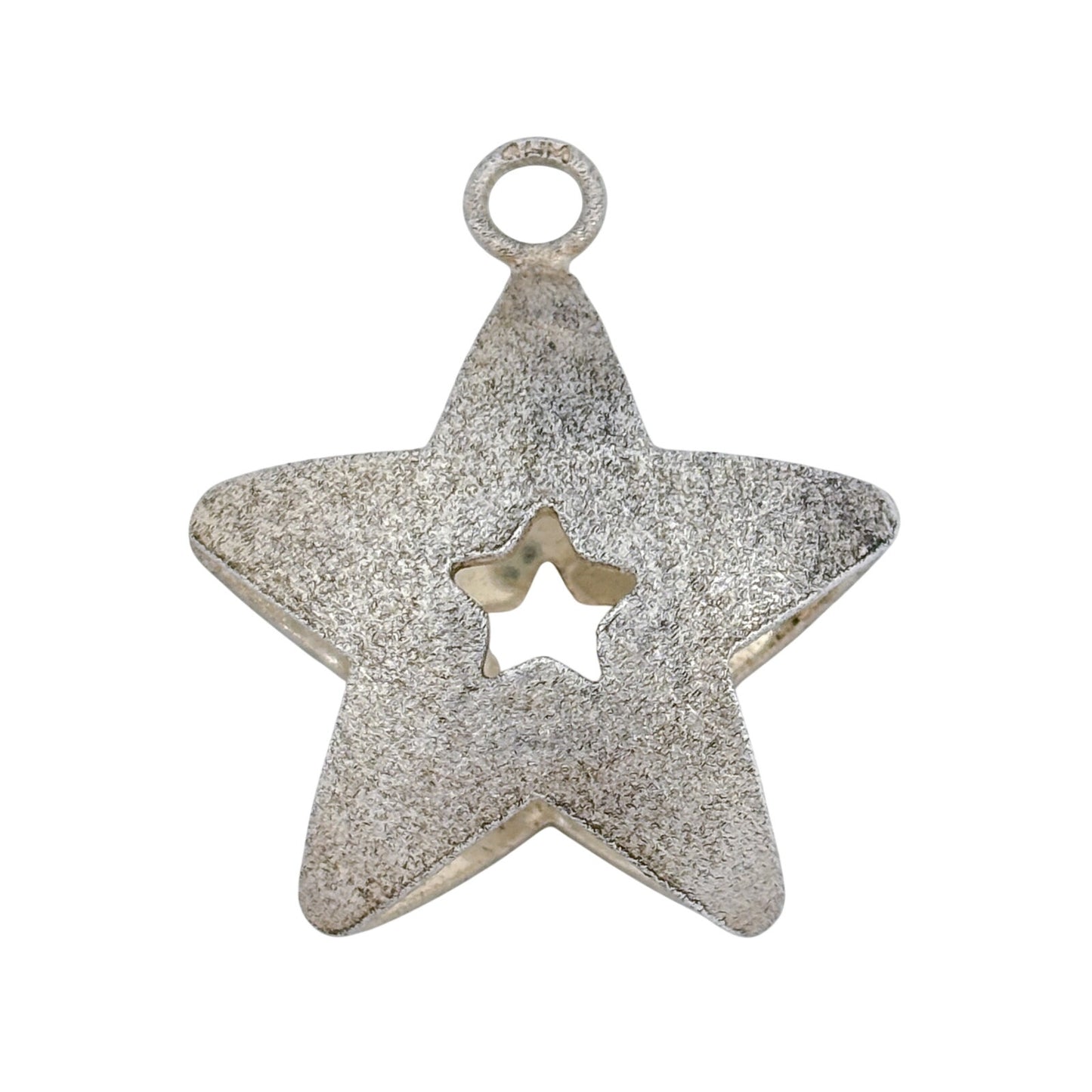 Vintage Sterling Silver 925 Star Cutout Pendant