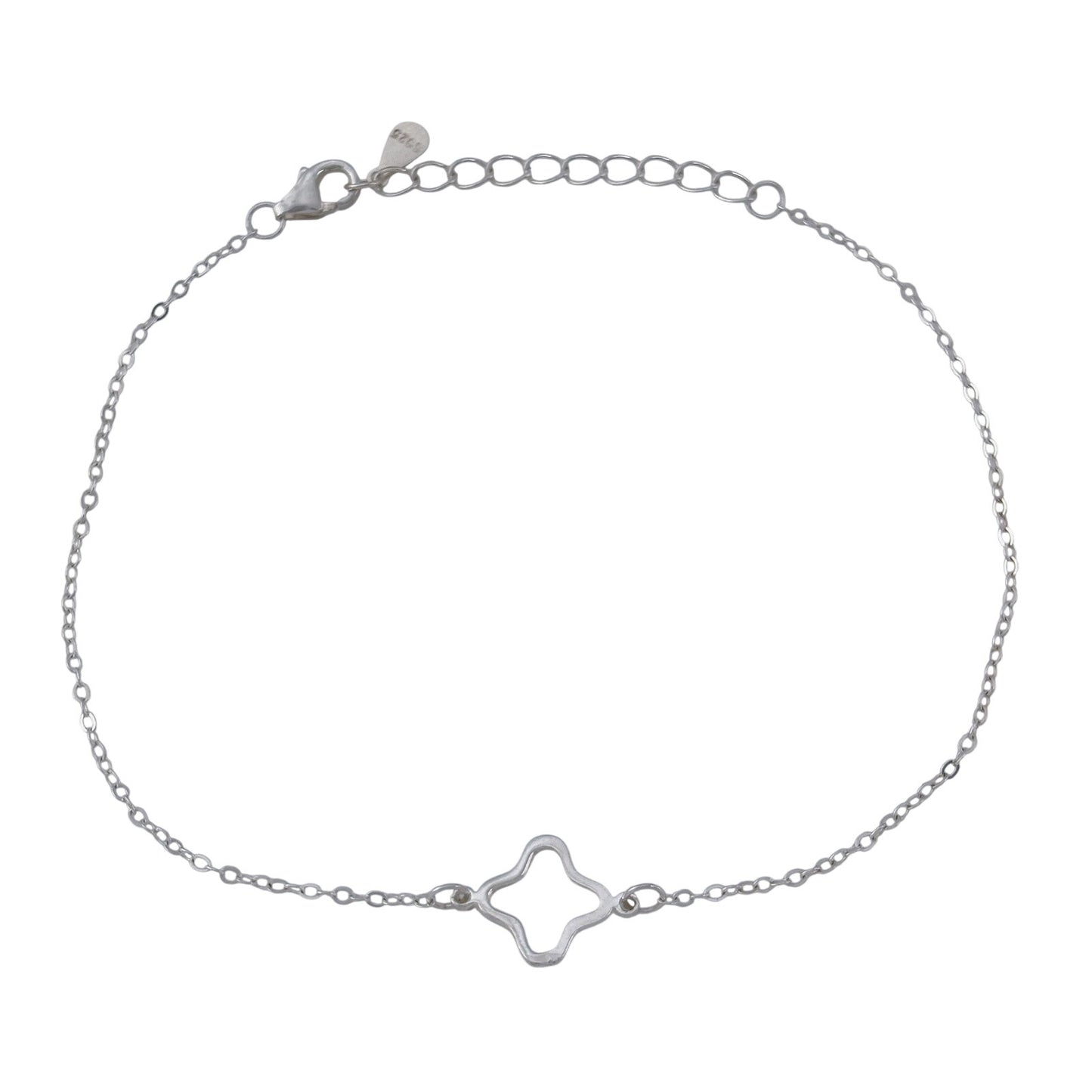 Vintage Sterling Silver 925 Quatrefoil Bracelet 7"-8"