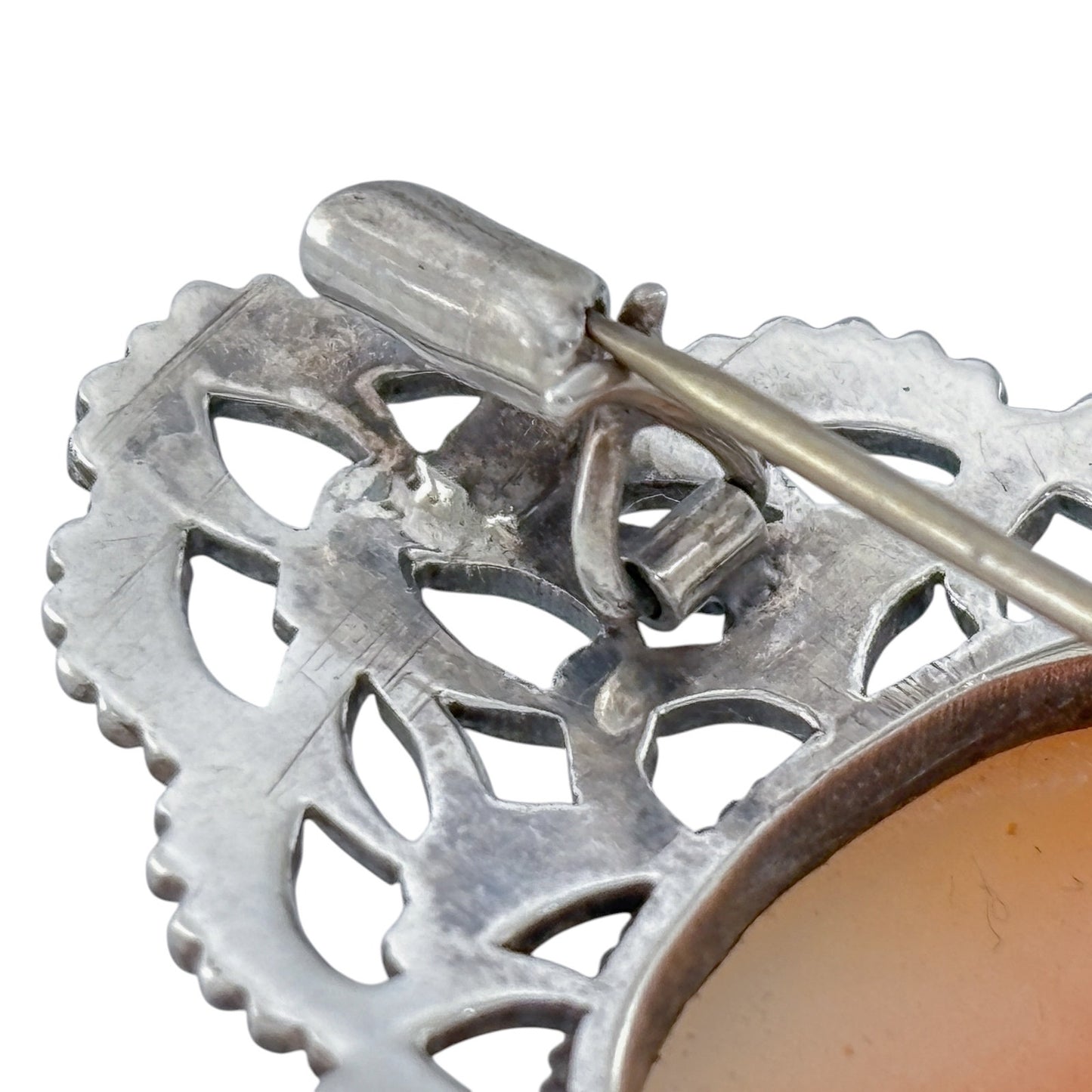 Vintage Sterling Silver 925 Shell Cameo Brooch