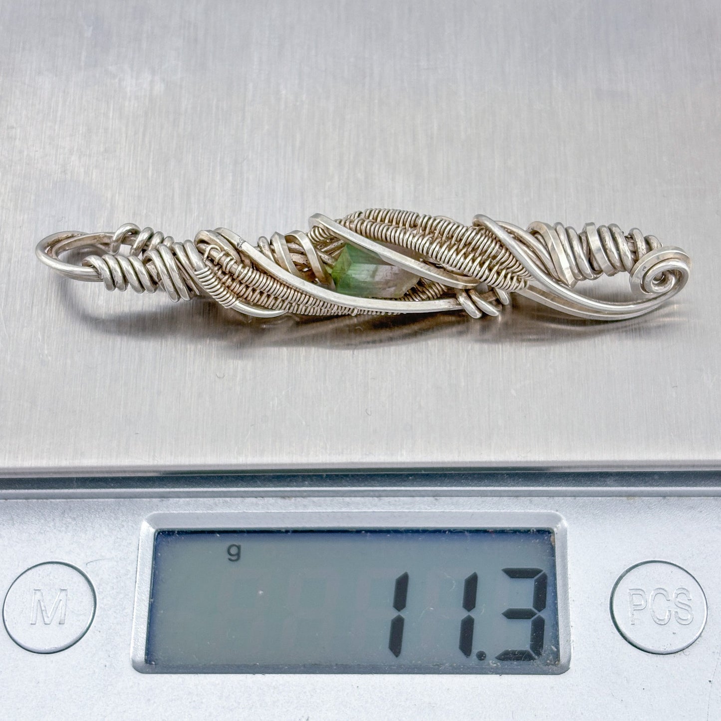 Vintage Sterling Silver 925 Watermelon Tourmaline Pendant