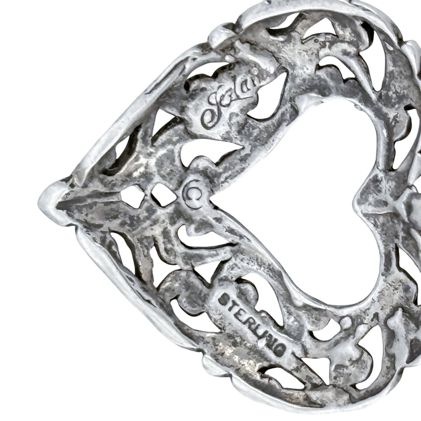 Vintage Sterling Silver 925 Filigree Heart Pendant