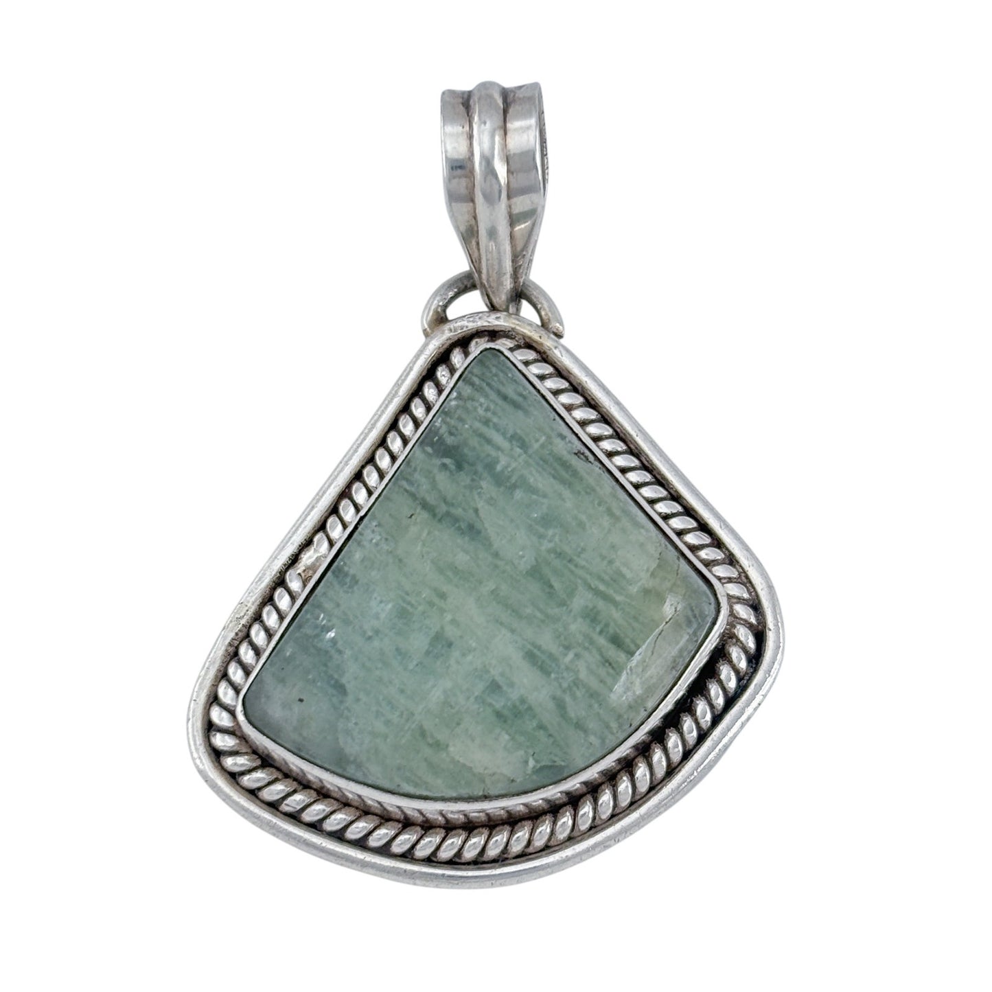 Vintage Sterling Silver 925 Green Aventurine Pendant