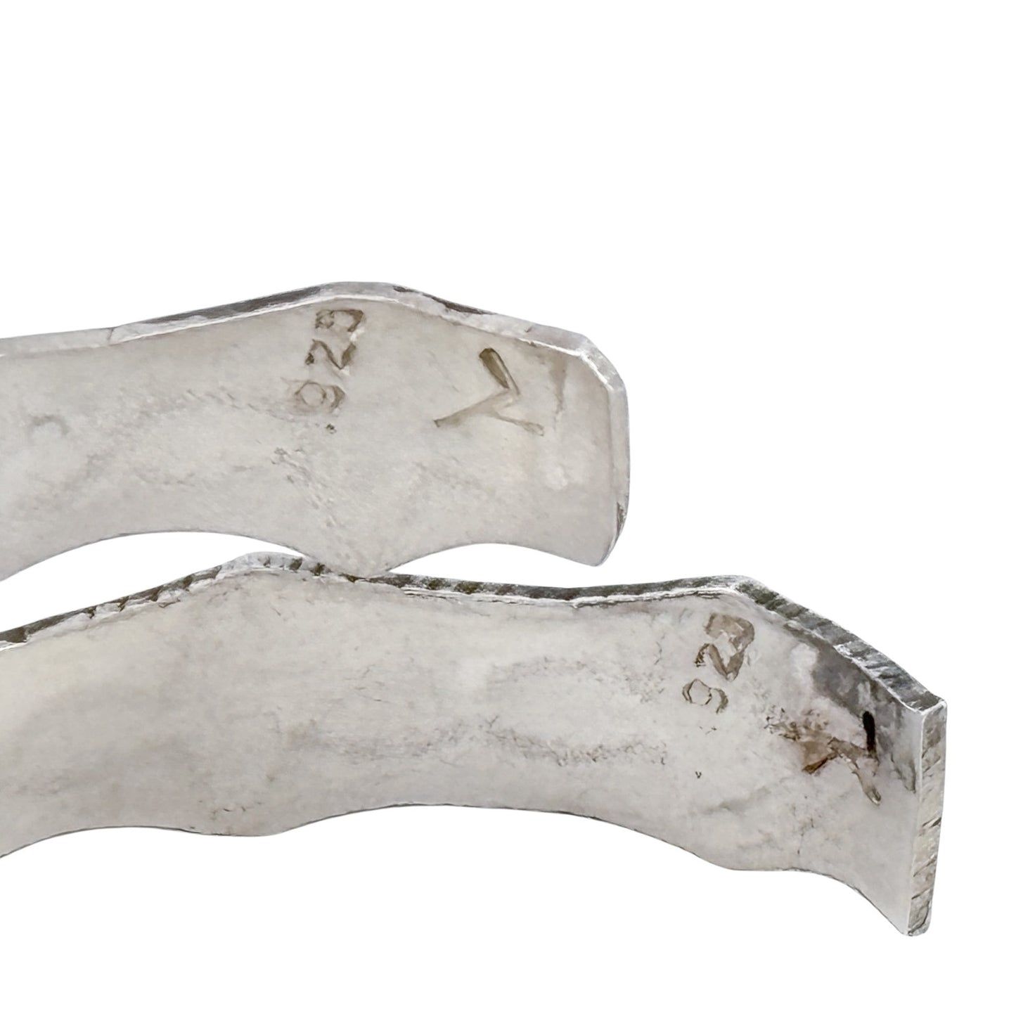 Vintage Sterling Silver 925 Hand Stamped Hoop Earrings