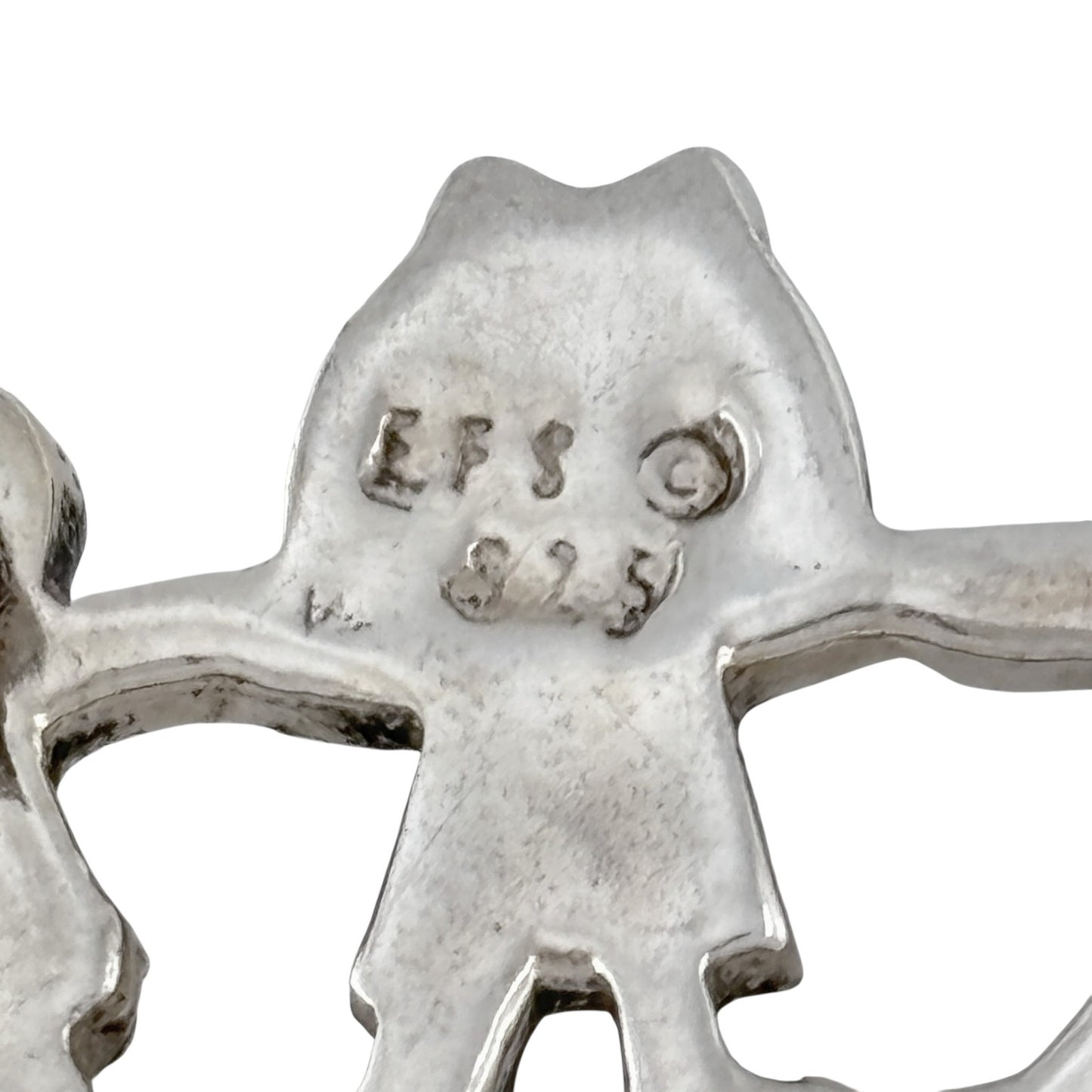Vintage Sterling Silver 925 School Children Charm Brooch