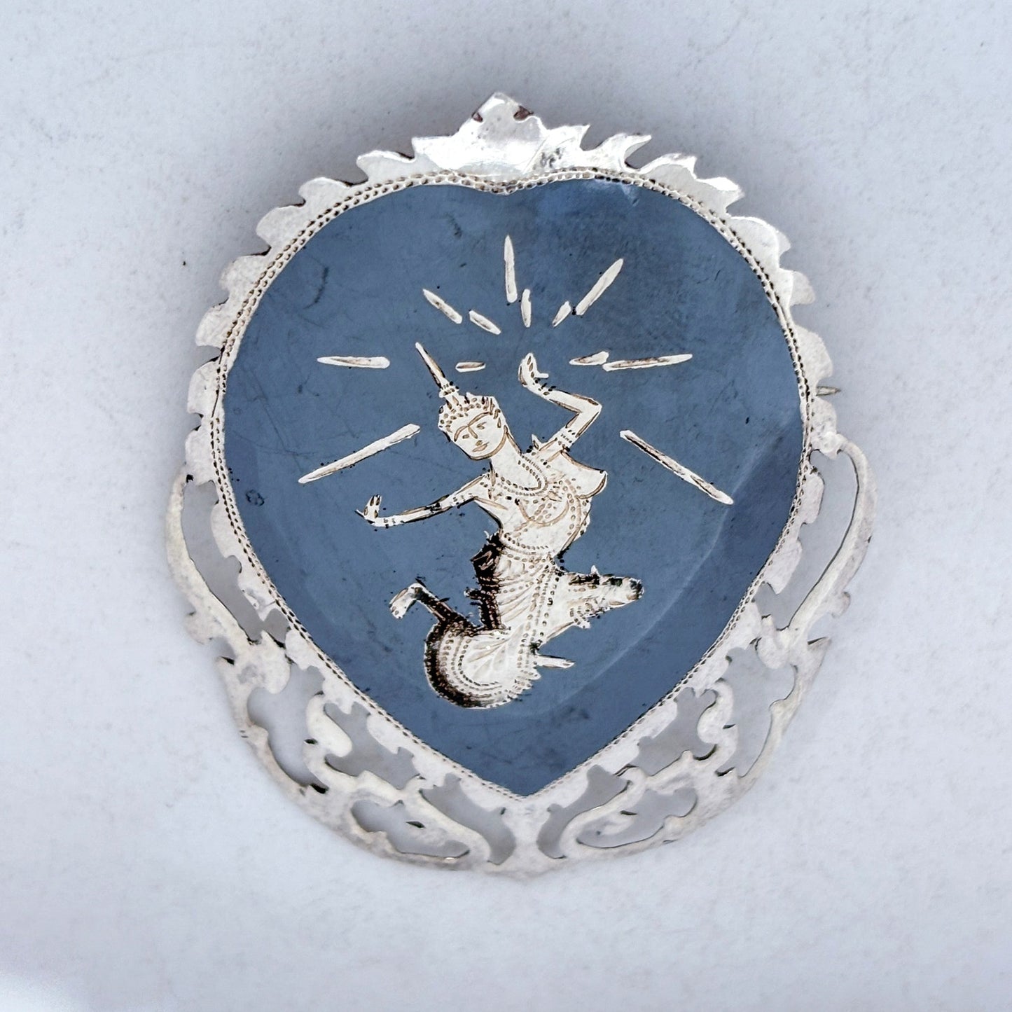 Vintage Sterling Silver 925 Thai Dancer Brooch