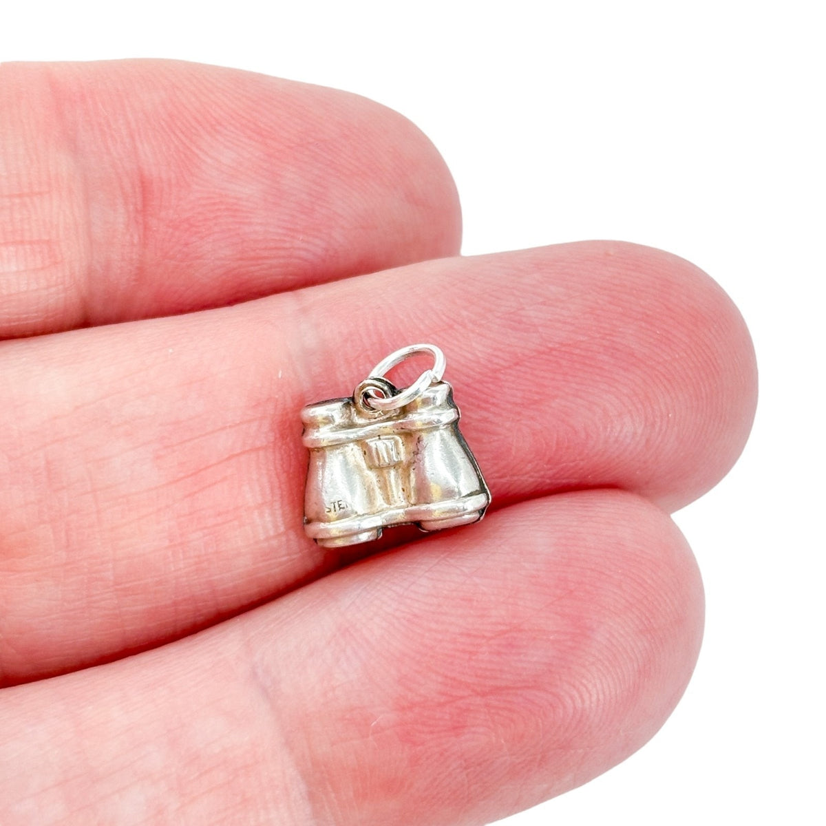 Sterling Silver 925 Binoculars Charm Pendant | Vintage Bird Watcher Jewelry