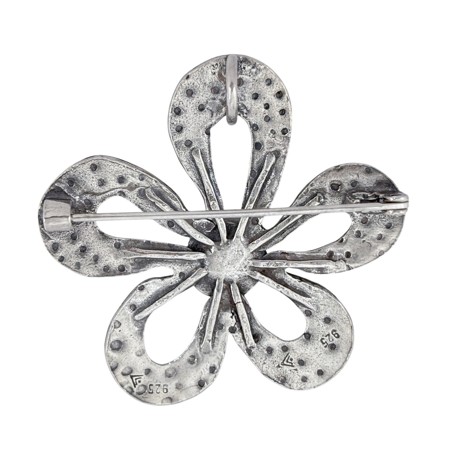 Vintage Silpada Sterling Silver 925 Cubic Zirconia Flower Brooch I1540