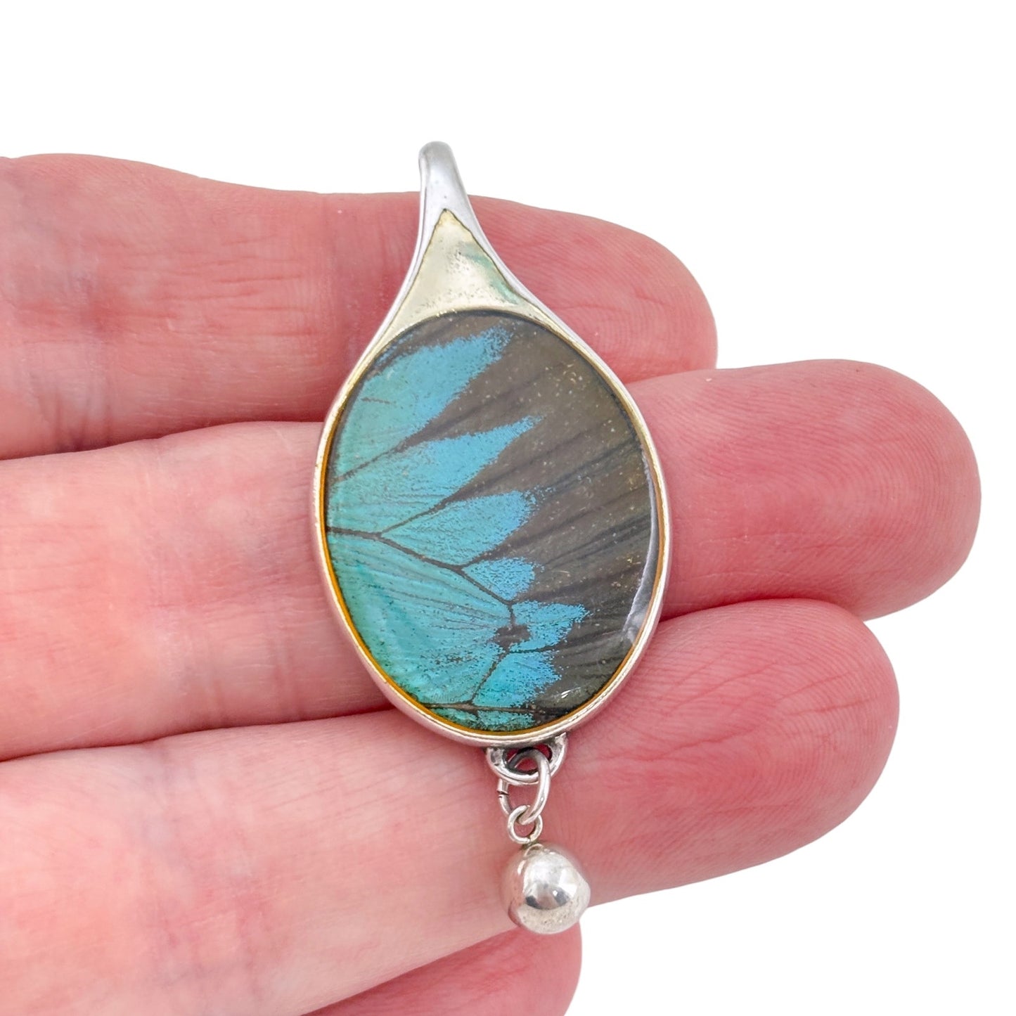 Vintage Barbra Bosco Sterling Silver 925 Morpho Butterfly Pendant