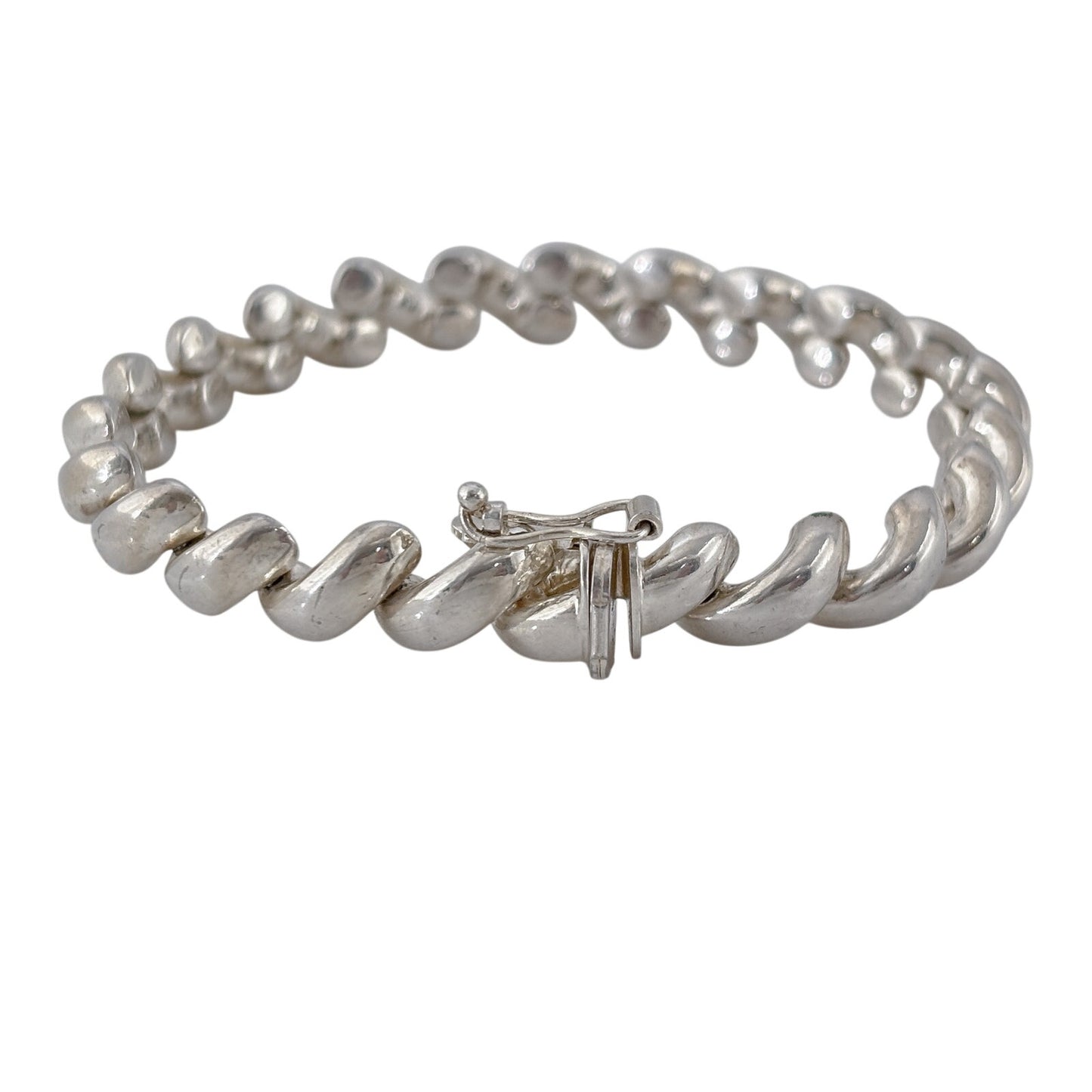 Vintage Italian Milor Sterling Silver 925 San Marco Link Bracelet 7"