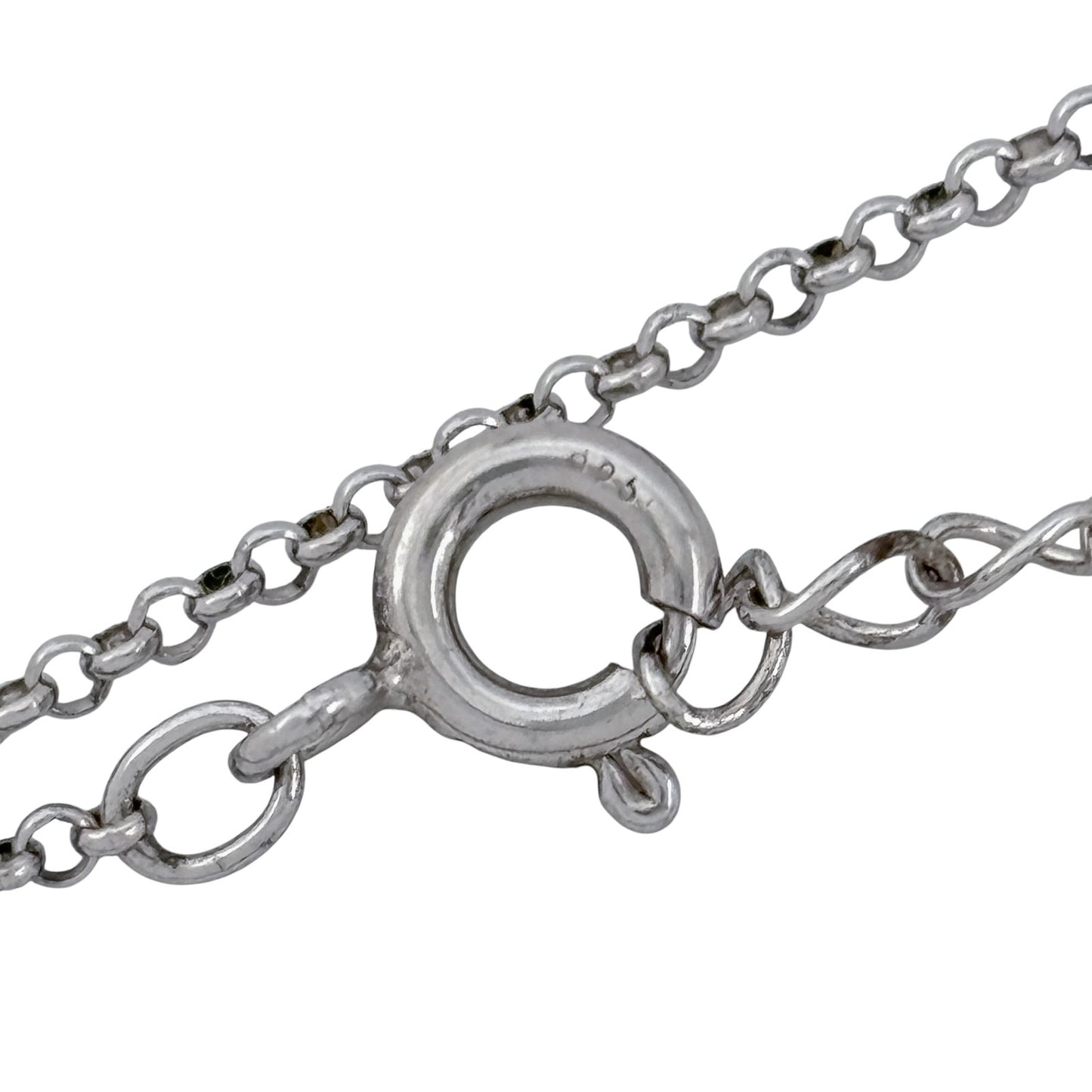 Vintage Sterling Silver 925 Rolo Link Chain Necklace 16"-18"