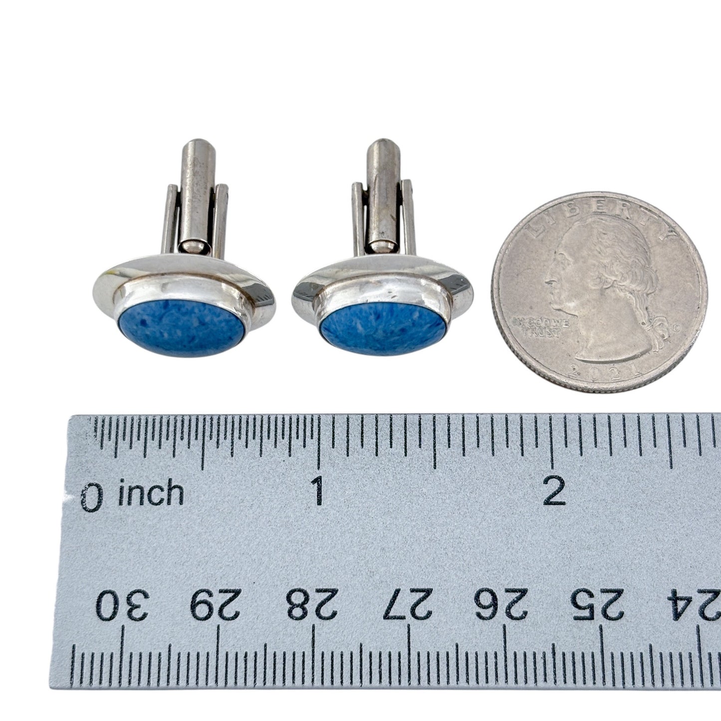 Vintage Sterling Silver 925 Sodalite Cuff Links