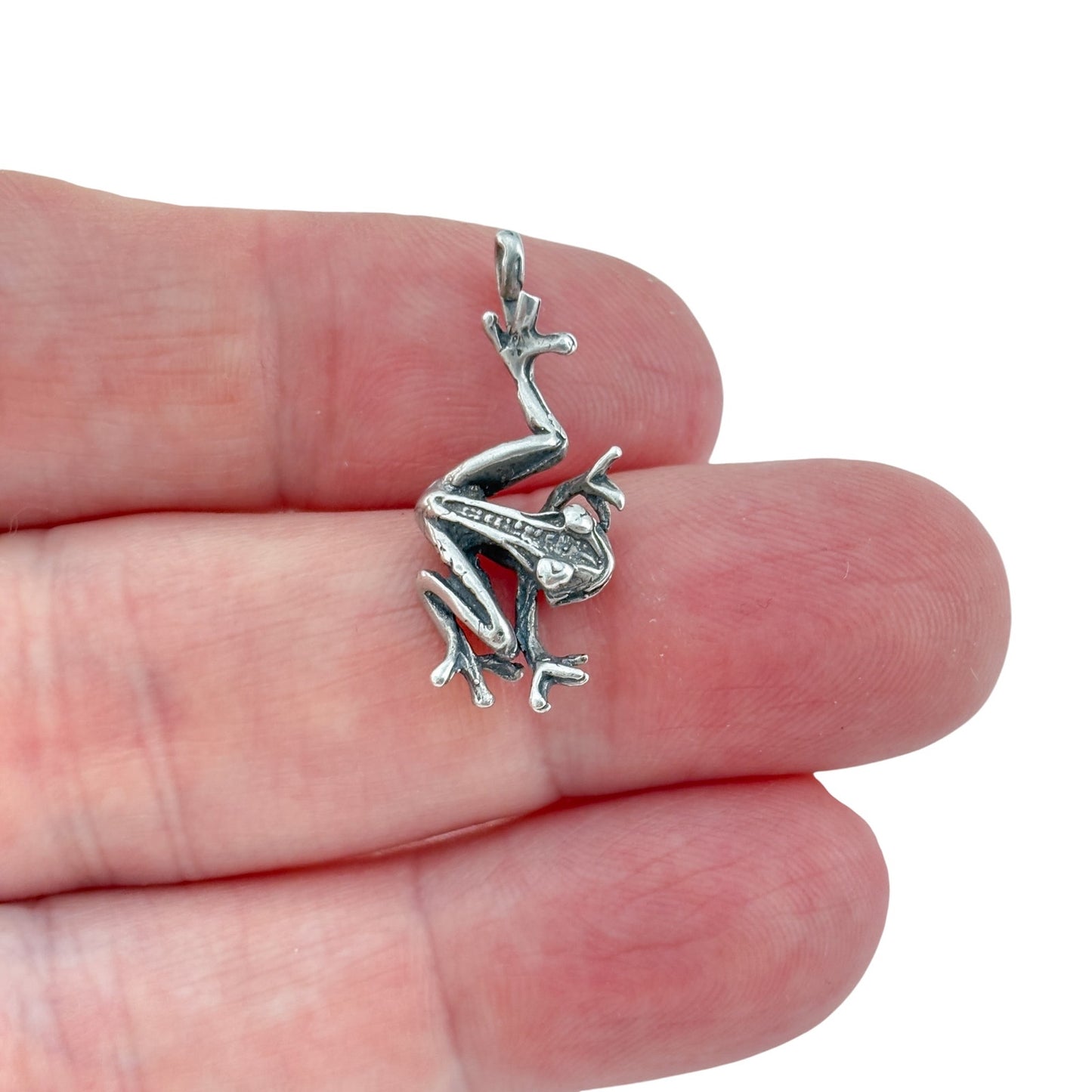 Vintage Sterling Silver 925 Frog Pendant