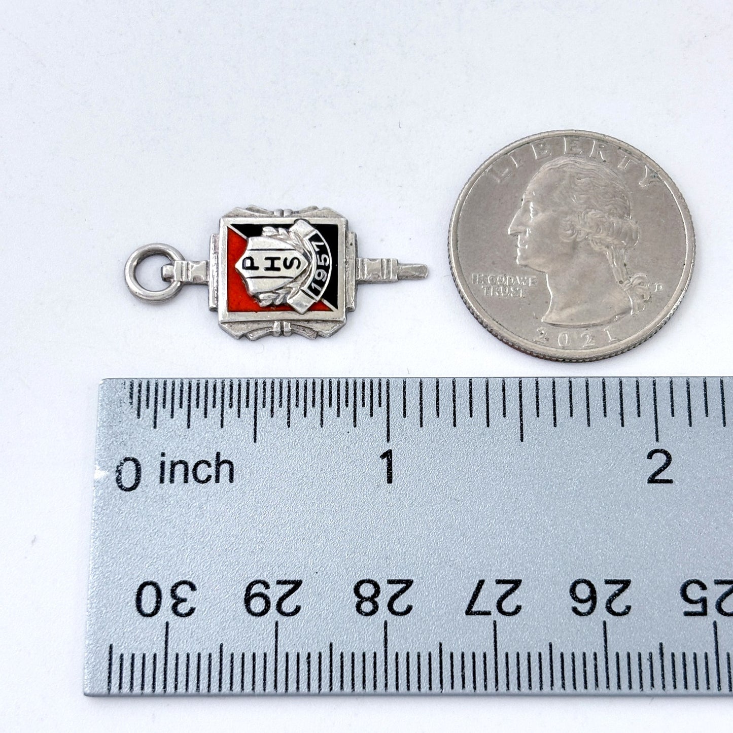 Vintage Sterling Silver 925 PHS 1957 Key Charm
