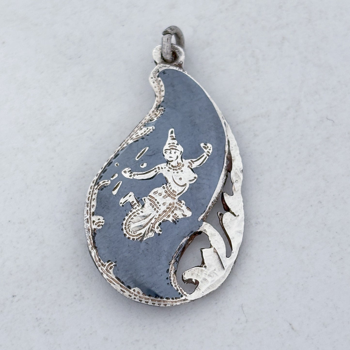 Vintage Sterling Silver 925 Thai Dancer Pendant
