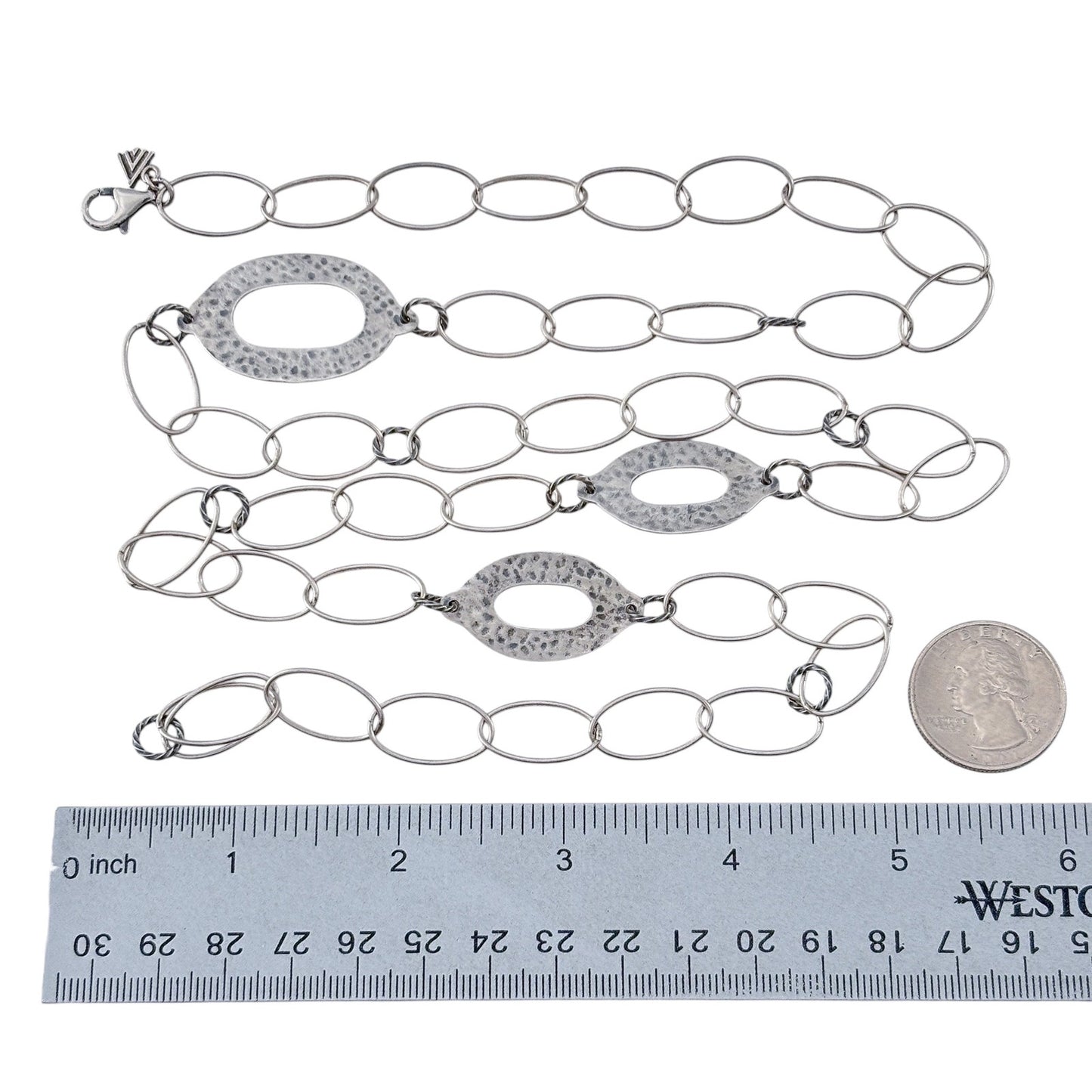 Retired Silpada Sterling Silver 925 Hammered Necklace 35" N1506