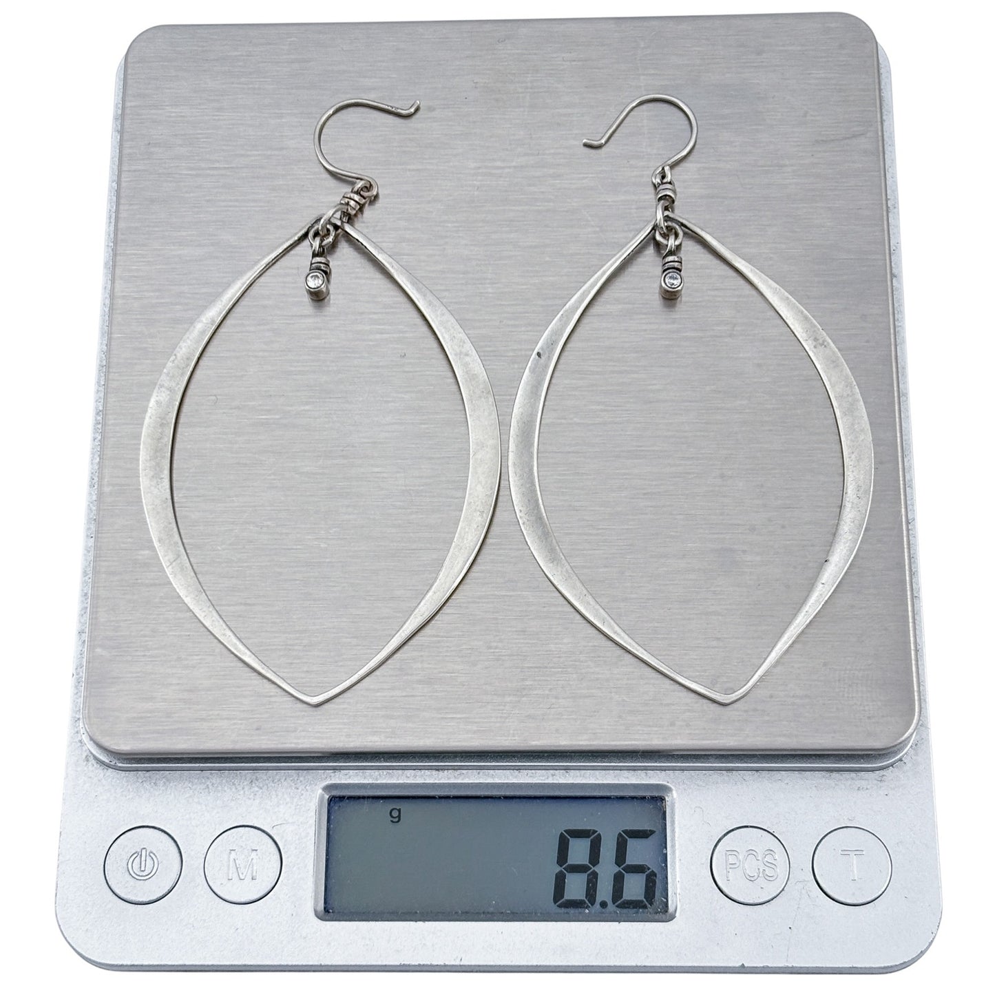 Vintage Sterling Silver 925 Cubic Zirconia Teardrop Earrings