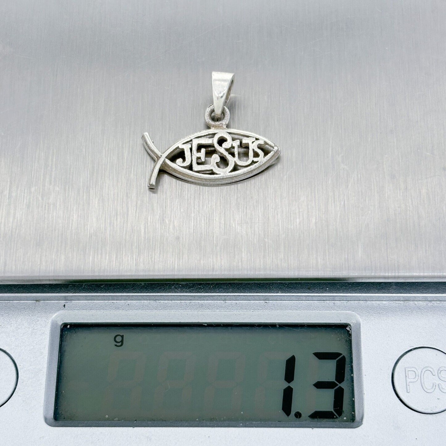 Vintage Sterling Silver 925 Ichthys Jesus Fish Pendant
