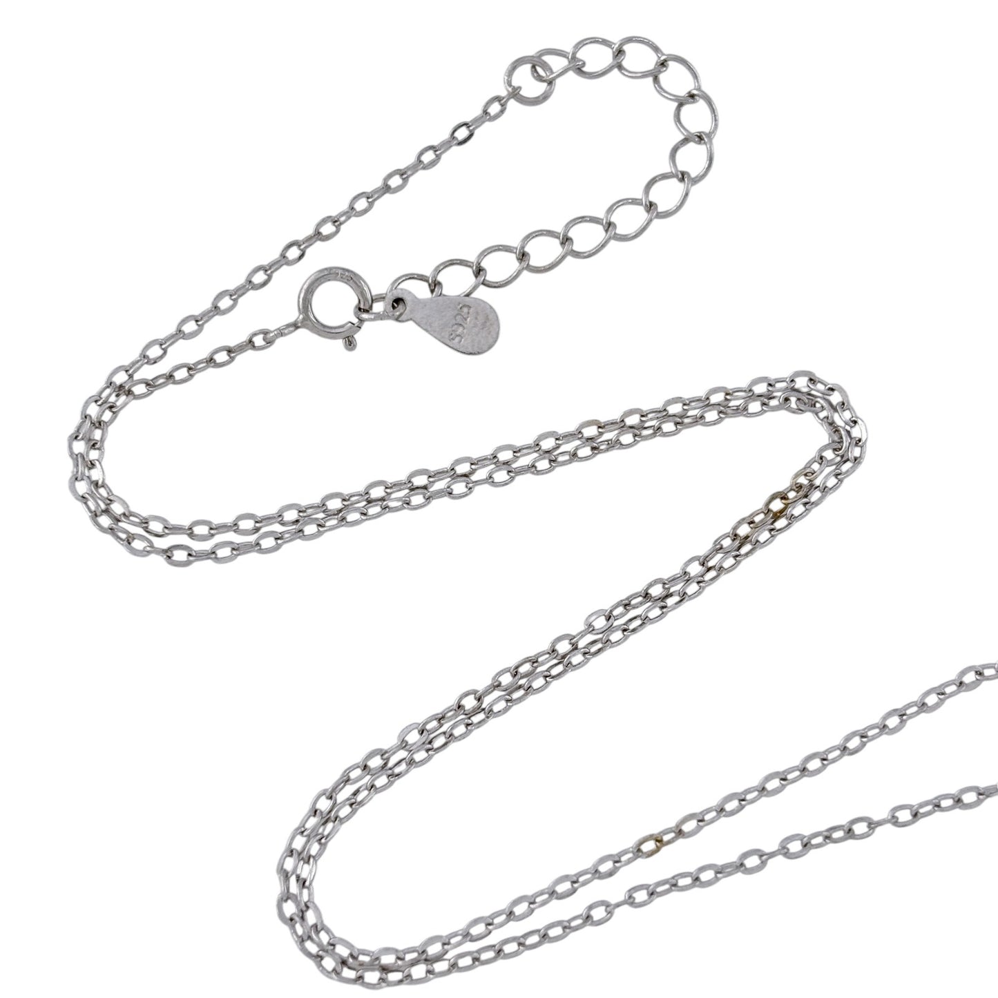 Vintage Sterling Silver 925 Cable Link Chain Necklace 15.5"-17"