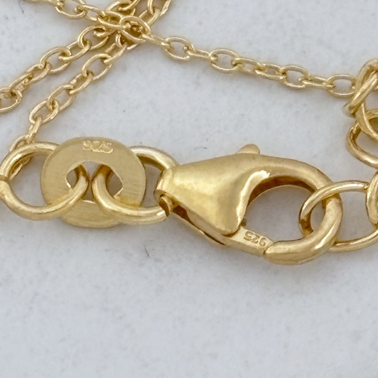 Vintage Gold-Tone Sterling Silver 925 Cable Link Chain Necklace 16"-18"