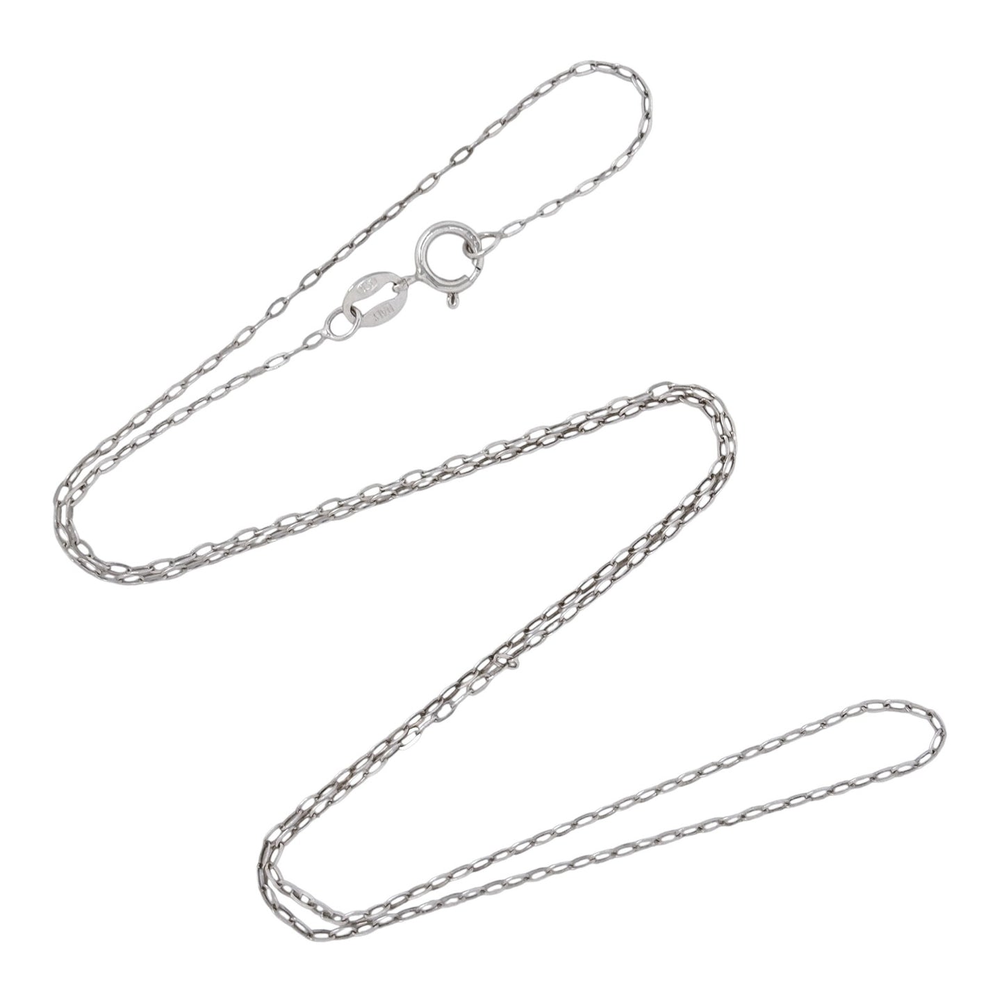 Vintage Italy Sterling Silver 925 1.1mm Paperclip Link Chain Necklace 18"