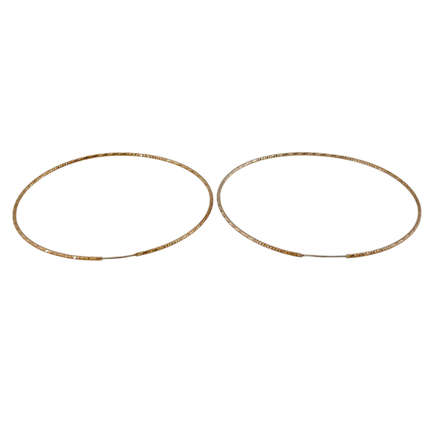 Vintage Dyadema Sterling Silver 925 Gold-Tone Textured Hoop Earrings