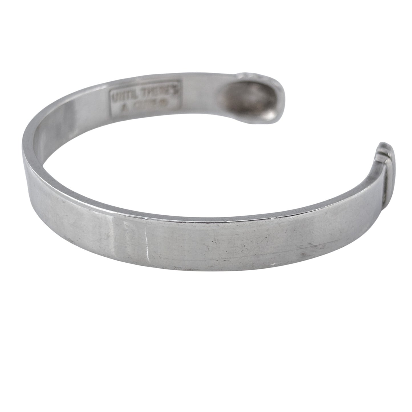 HIV/AIDS Awareness 90’s Silver Plated Until There's a Cure Cuff 7"