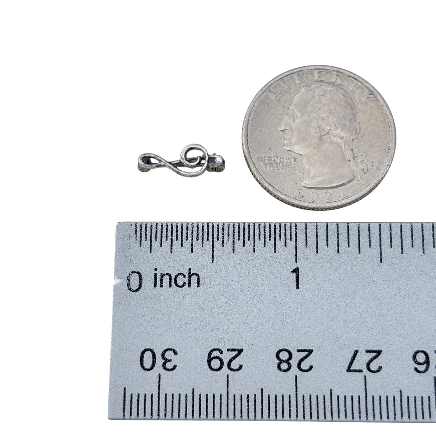 Vintage Sterling Silver 925 Dainty Treble Clef Lapel Pin