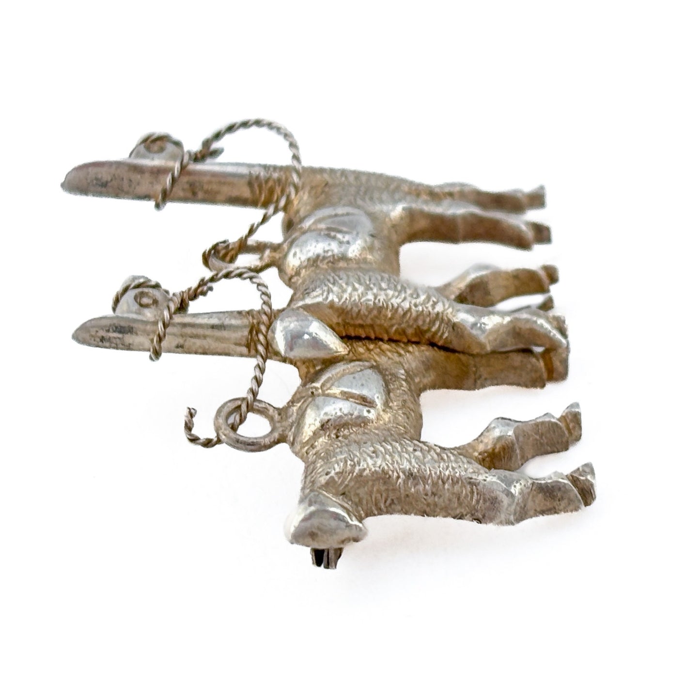 Vintage Sterling Silver 925 Llama Duo Brooch